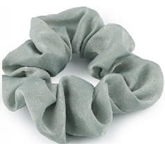 Sametové Scrunchie gumičky do vlasů - Zelené (světlá šalvěj)